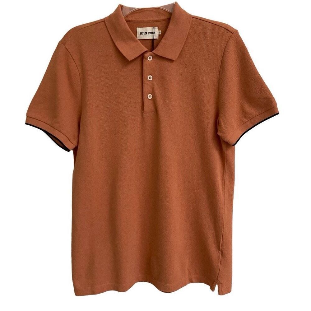 Taylor Stitch Short Sleeve Polo Shirt Mens XS The Pique Polo In Coral Preppy NEW